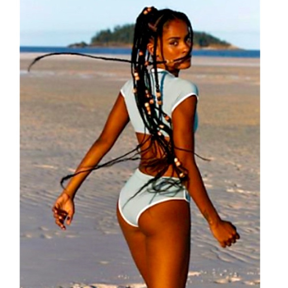 Stone Fox X Free People Ringer Swim Top and High Waisted Bottoms